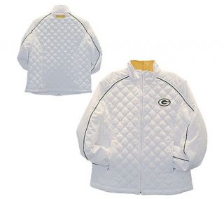 NFL Green Bay Packers Womens White Polyfill Jaket —