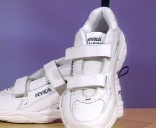 Ryka Leather Walking Shoes with Velcro Closures —