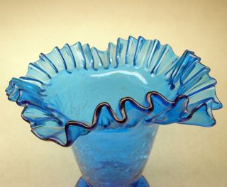 Vintage Hand Blown Beacon ArtGlass Crackle Vase