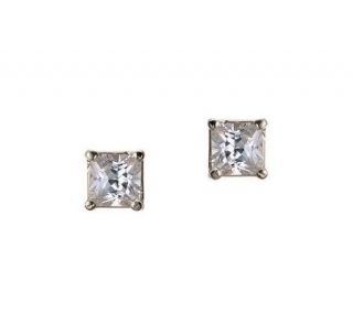 Diamonique 0.75 ct tw Princess Stud Earrings, 14K Gold —