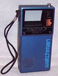  20A Flat 1 75 CRT Vintage Blue Handheld Portable Television TV
