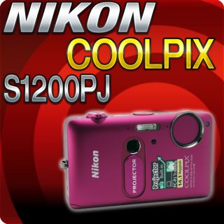 Nikon Coolpix S1200pj Pink 14 1MP Digital Camera with Built in