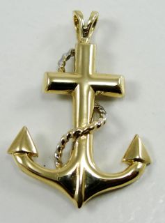 1350674798_14K Yellow Gold Pendant Cross Anchor Nautical Rope Designer