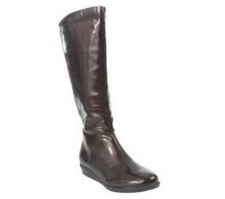 Andrew Geller Smooth Riding Boots w/Side Zip & Buckle Detail