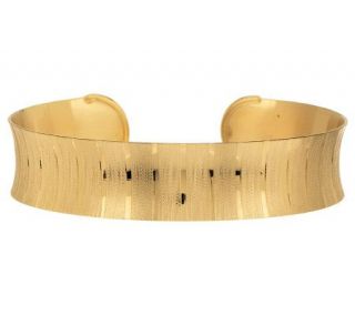 Veronese 18K Clad Large Satin Finished Striped Cuff —