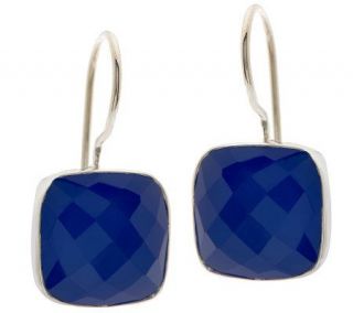 Colors of Chalcedony Sterling Cushion Shaped Drop Earrings —
