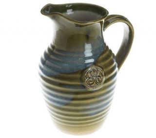 Colm De Ris Pottery Pitcher with Shamrock Detail —