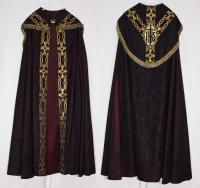 Black Cope IHS Clergy Priest Vestments Bishop Church Robe All Souls