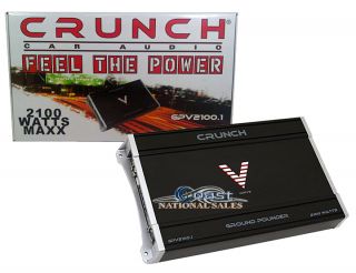 Crunch GPV2100 1 2100 Watt 1 Channel Mono Car Audio Amplifier Sub Amp