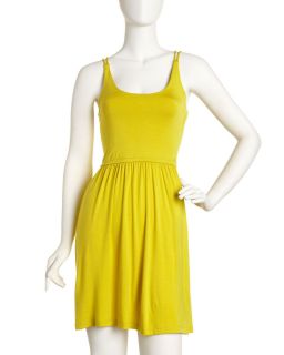 Casual Couture Double Strap Jersey Dress Green Tea