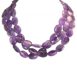 HUEtopia Sterling Three Strand Oval Bead 18 Necklace —