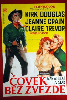  Star Western Kirk Douglas Jeanne Crain 1955 EXYU Movie Poster