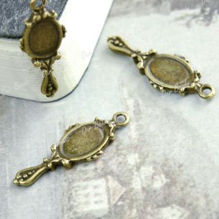 20 Pcs Vintage Brass Magic Mirror Charms Pedants OBSTS5604