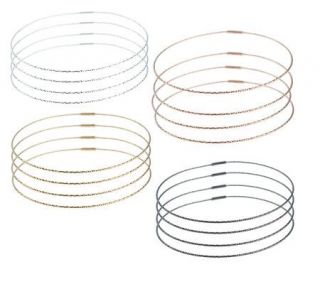 VicenzaSilver Sterling Average Set of 16 Round Bangles   J274711