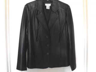 Covington Leather Black Jacket Blazer Coat Sz XL