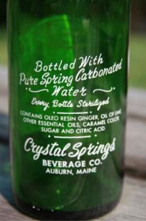 Crystal Springs Dry Ginger Ale ACL Soda Bottle 28 Oz