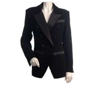 Linea by Louis DellOlio Boucle Tuxedo Jacket w/ Satin Trim —