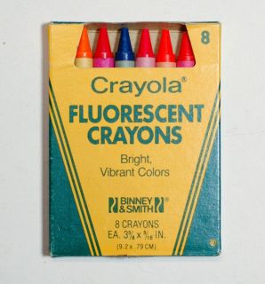 Vintage Crayola Fluorescent Crayons No 8F Unused Glow in Black Light