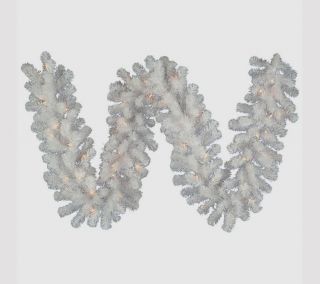 12 Prelit Crystal White Spruce Garland byVickerman —