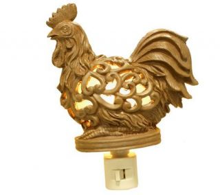 Carved Openwork 6 inch High Rooster Nightlight By Valerie —