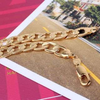 Cuban Bracelet 24K Gold Filled Unisex Women Men Cuban Chain Bracelet