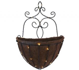 BethlehemLights In the Garden B/O Lighted Wall Basket with Timer