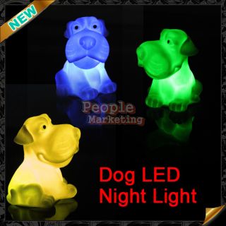  Color LED Dog Night Light Romantic Wedding Creative Lamp