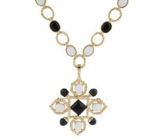 Luxe Rachel Zoe Cabochon Link Necklace with Pin/Enhancer   J154771