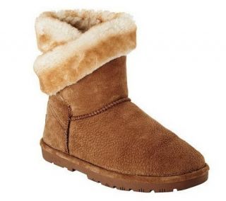 Lamo Wrap Suede Water Resistant Boots with Faux Fur   A226972