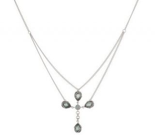 Anthony Nak Sterling 6.30 ct tw Lab Created Cross Necklace   J144119