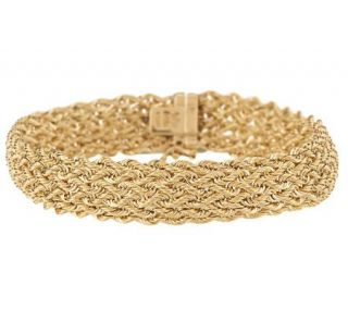 Bold Intricate Woven Rope Bracelet 14K Gold, 9.4g   J274414