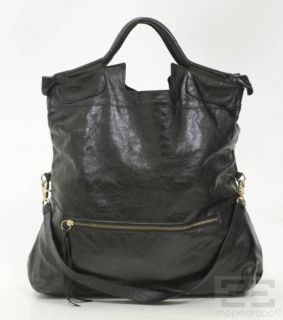 Foley Corinna Black Crinkled Leather Convertible Disco City Bag