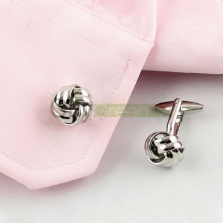 New Classic CLR Knot Cufflinks Silver Cuff Links Wedding Party Gift