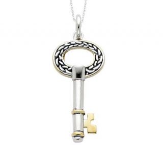 Sentimental Expressions Sterling 18 Two Tone Key Necklace   J310586
