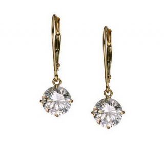 Diamonique 3.00 ct tw Round Lever Back Earrings, 14K Gold —