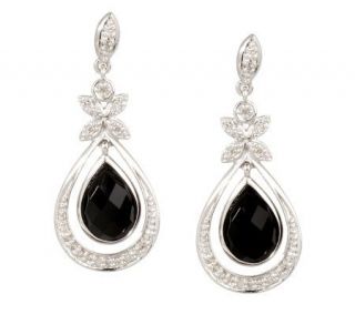 AffinityDiamond Sterling 1/10 ct tw Onyx Teardrop Earrings —