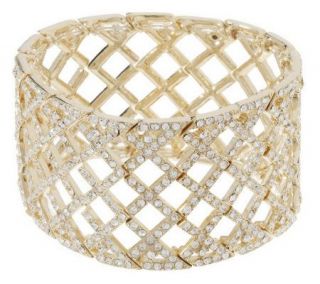 Melania Openwork Design Crystal Stretch Bracelet —