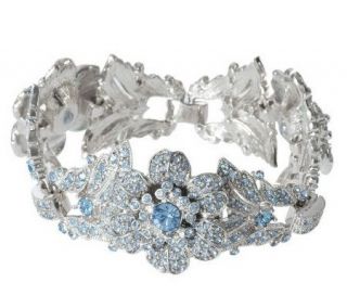 Isaac Mizrahi Live Pave Crystal Flower Bracelet   J155283