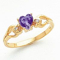 New 14k Gold Heart 02Ct vs Diamond Gemstone Ring Sizes 4 9 Pick Your