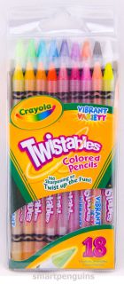 Crayola Twistables Colored Pencils Set 18 Colors No Sharpening Non