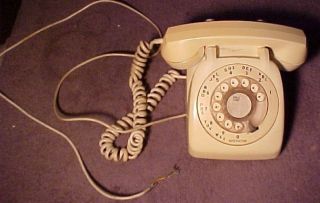 Vintage Automatic Electric Company White Rotary Dial Telephone Phone