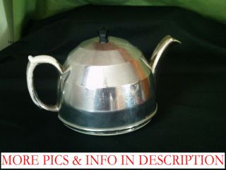 Vintage Cream Silver Insulated Tea Pot Chromium Cover