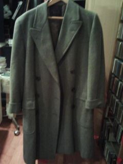 Crombie Scotland Mens Vintage Long Grey Wool Coat L XL