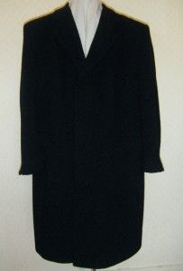 Vintage Mens Traditional Black Wool Coat 48 Crombie