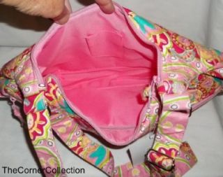 Cul de Sac Coral Paisley Quilted Hobo Bag Purse Handbag