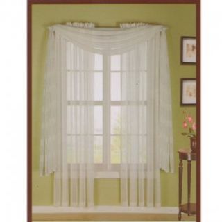 HLC.ME   4 PCS. of White Stripe Sheer Curtains Window Treatment Panel
