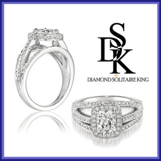 00 Carat Cushion Cut Diamond Engagement Ring in 18K
