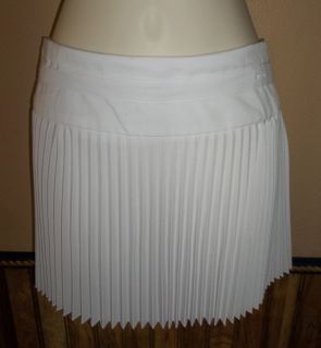 Costa Blanca White Cotton A Line Pleated Mini Skirt M