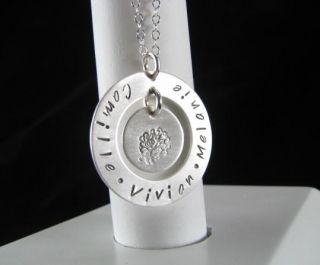 Sterling Silver Double Disc Washer Hand Stamped Personalized Necklace