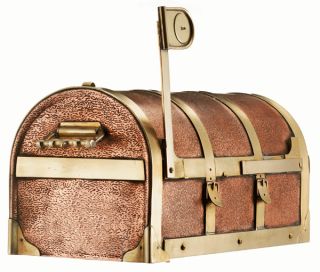 Chest Solid Copper Brass Style Curbside Mailbox